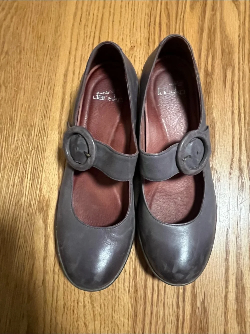 Dansko Brandy Shoes Size 6.5/37 Purple Leather Mary Janes Block Heel Comfy